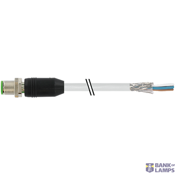 M12 male 0° A-cod. with cable shielded PUR 3x0.34 shielded gy UL/CSA+d image 2
