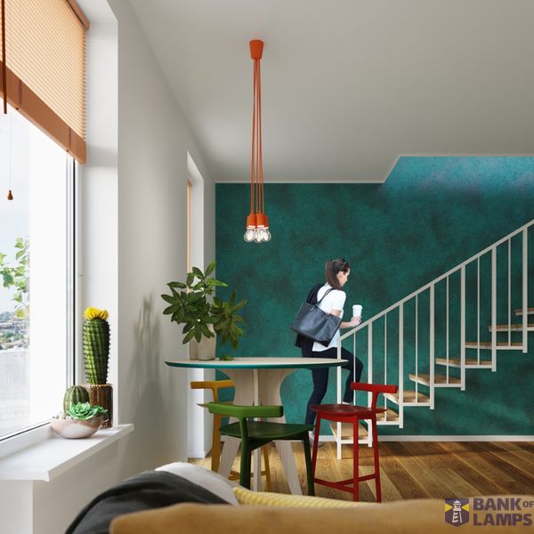 Hanging lamp DIEGO 1 orange E27 1x60W IP20 image 4