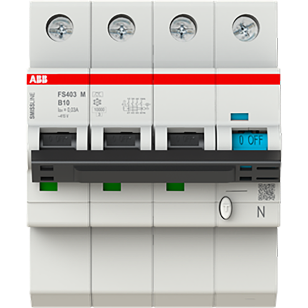 FS403M-B10/0.03 Residual current circuit breaker with overcurrent protection image 1