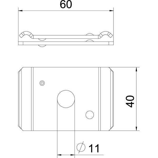 GMA M10 FT Centre suspension for threaded rod M10 60x40 image 2