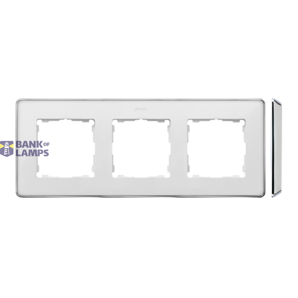 Triple frame, white, chrome base image 1