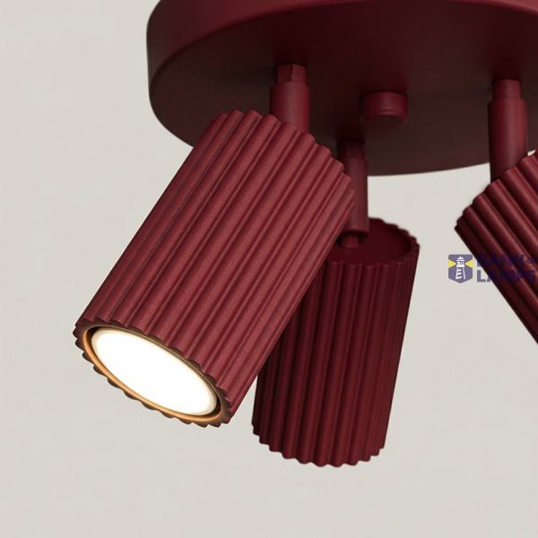 Ceiling lamp KARBON 3P burgundy image 3