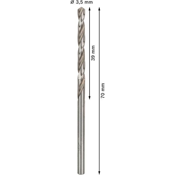 Metal drill bits HSS-G, DIN 338 3,5 x 39 x 70 mm 10 pcs. image 3