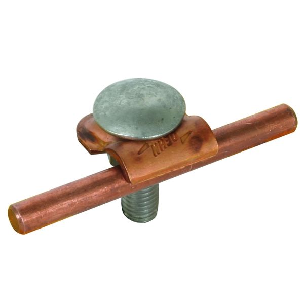 Clamping frame Rd 6-10mm Cu with truss head screw and M10 nut StSt image 1