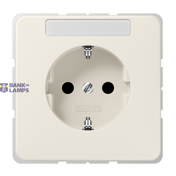 SCHUKO socket, 16 A 250 V ~, with labeling field, integrated increased contact protection, SAFETY+, thermoplastic, CD series, white image 1