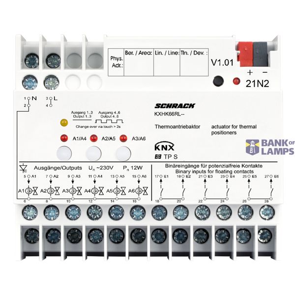KNX Heating actuator, 6 inputs, 6 outputs image 3