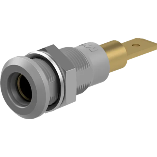 4 mm socket, plug-in connection, mounting Ø 8.1 mm, gray, 64.3040-28 image 1