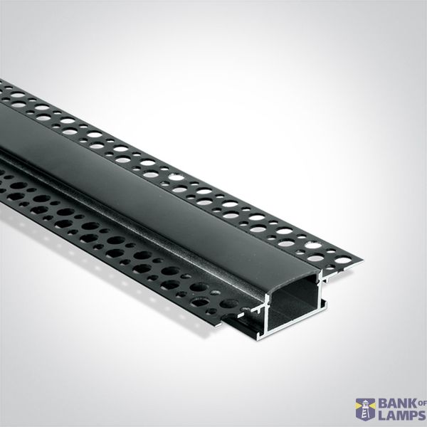 BLACK TRIMLESS PROFILE 2m FOR 20mm STRIPS + BLACK PC DIFFUSER image 2