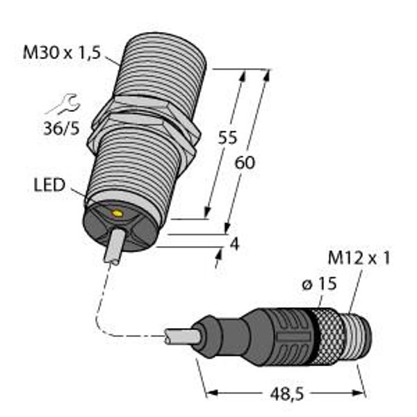 Inductive Sensor   BI10U-MT30-AD4X-0.3-RS4.23/XOR image 1