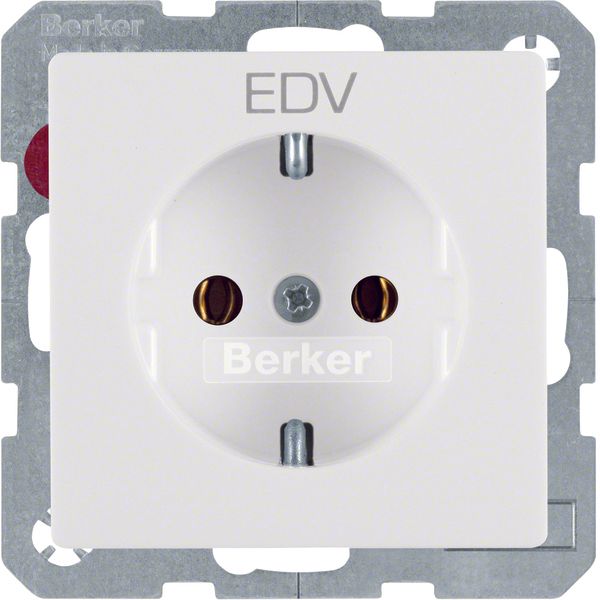 SCHUKO soc. out. "EDV" imprint in black, Q.1/Q.3, p. white velvety image 1