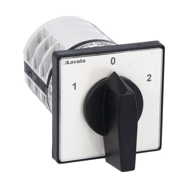 Rotary cam switch 7GN series, changeover switch 3 poles 40A, for front mounting with black handle, front plate 65X65mm image 1