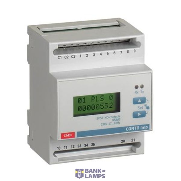 Pulse concentrator - 4 modules - Auxiliary supply: 230Vac - Output: RS485, protocol JBUS/MODBUS RTU image 1