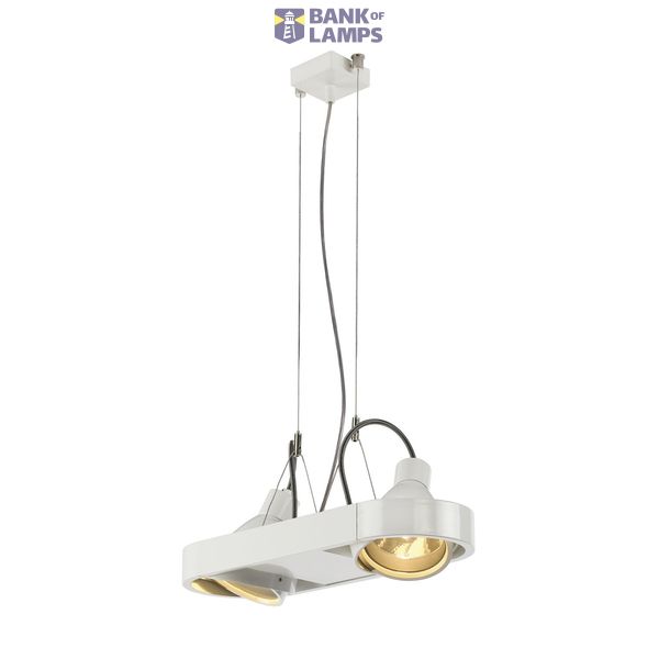 AIXLIGHT R DUO HQI111 pendant, round, white, G12, 2x70W, w/o reflector image 1