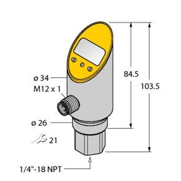 Pressure sensor With Analog Output and PNP/NPN Transistor Switching Output   PS400R-302-LI2UPN8X-H1141 image 1