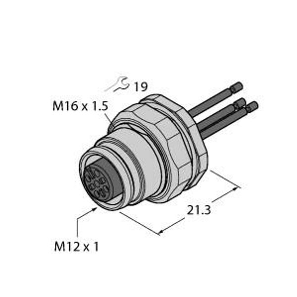 Female Flange with Strands, Rear-mounted   EC-FKFDE4-0.5/16 image 1