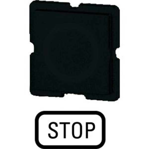 112TQ25 Button plate, black, STOP image 4