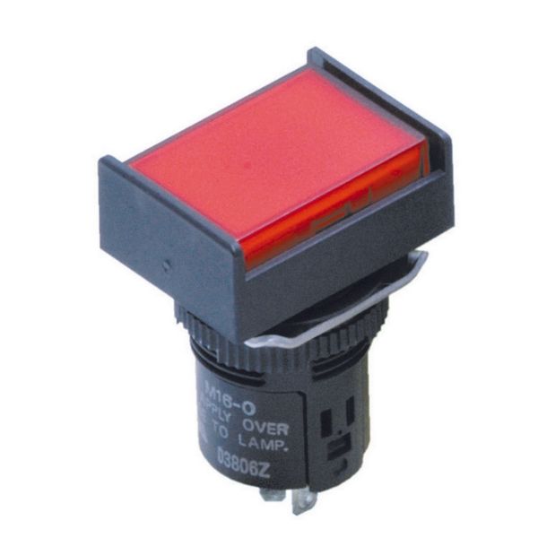 Indicator dia. 16 mm, rectangular, red, LED 12 VAC/VDC, IP65, solder t M16 7119E image 3