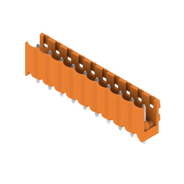 PCB plug-in connector, male header, open side, THT solder connection, 5.00 mm, Number of poles: 10, 180°, Solder pin length (l): 3.2 mm, tinned, orange, Box image 2