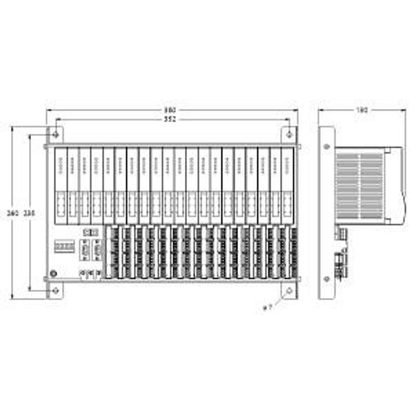 excom I/O System Module Rack, Non-Ex, for 16 Modules   MT16-N image 1