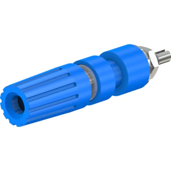 Pole terminal, 4 mm, blue, 30 VAC/60 VDC, 35 A, M4 threaded bolt, nickel-plated, 23.0330-23 image 1
