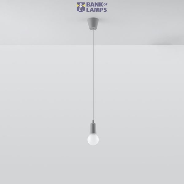 HANGING LAMP DIEGO 1 GRAY E27 1X60W IP20 image 2