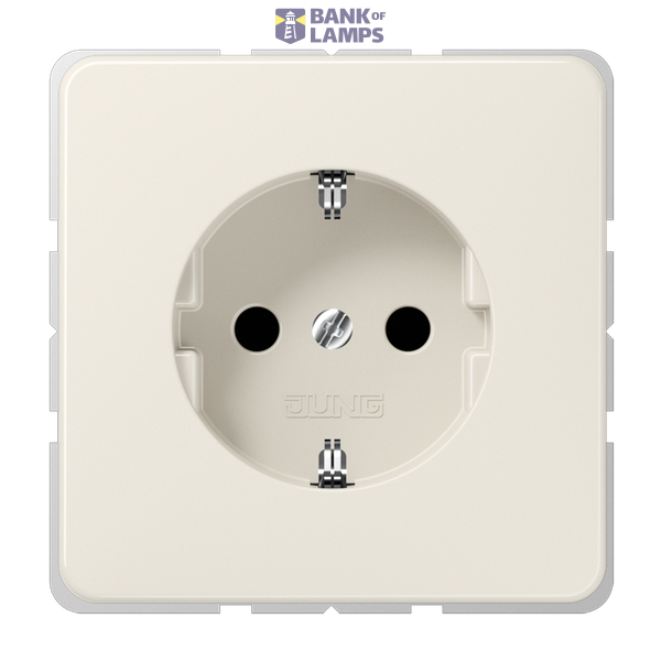 SCHUKO socket, 16 A 250 V ~, without claws, integrated increased contact protection, SAFETY+, thermoplastic, CD series, white image 1