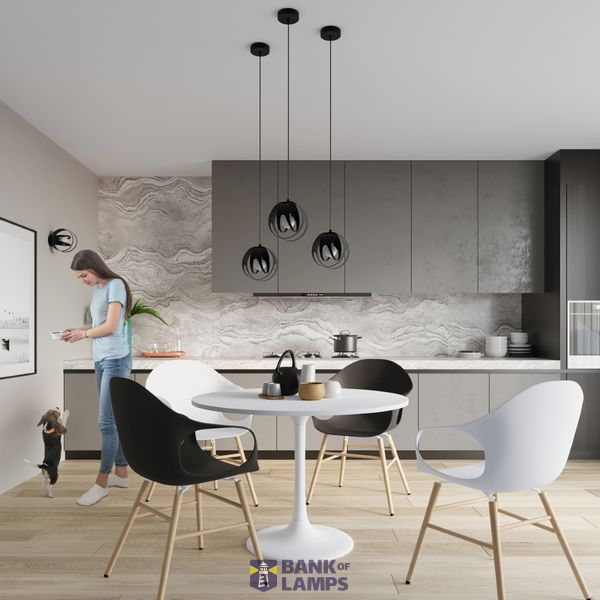 HANGING LAMP TULOS 3P BLACK E27 3X60W IP20 image 4