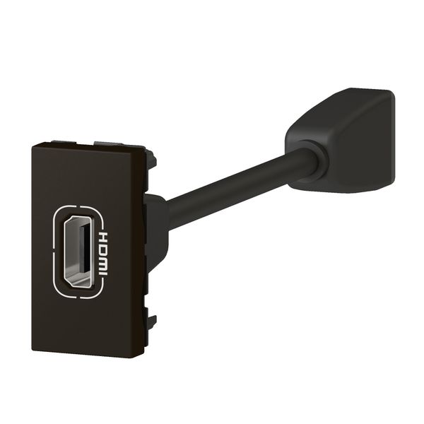 HDMI preterminated socket 1 module mat black Mosaic image 2