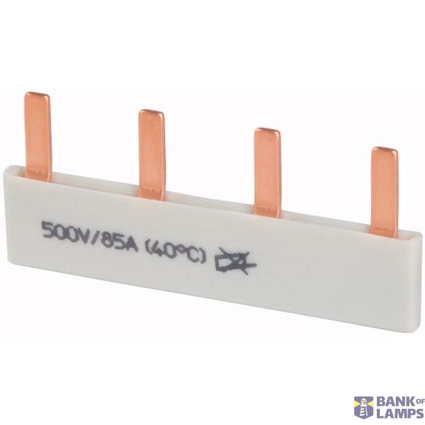 Phase busbar with 4x pins, 1-phase, insulated, straight image 1