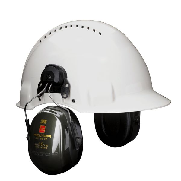 3M™ PELTOR™ Optime™ II Earmuffs, Green, Helmet Mounted, H520P3E-410-GQ image 9