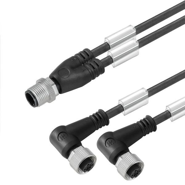 Sensor/actuator line, Connecting line, M12 / M12, Number of poles : 3, 5 m, Twin cabling, Shielded: No, LED: No, Sheath material: PVC, Halogen: Yes image 1