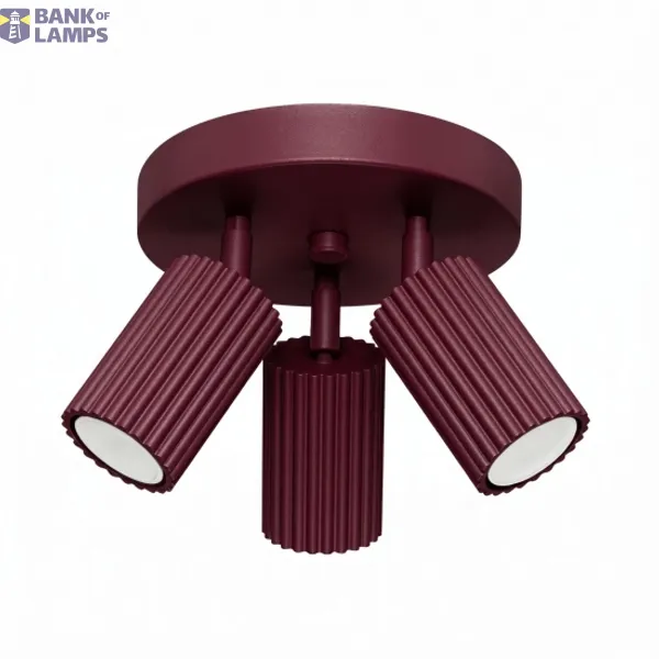 Ceiling lamp KARBON 3P burgundy image 1