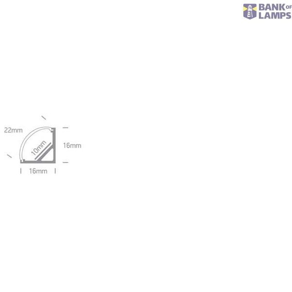 TRIANGLE PROFILE 2m FOR 10mm STRIPS + PC OPAL DIFF image 3