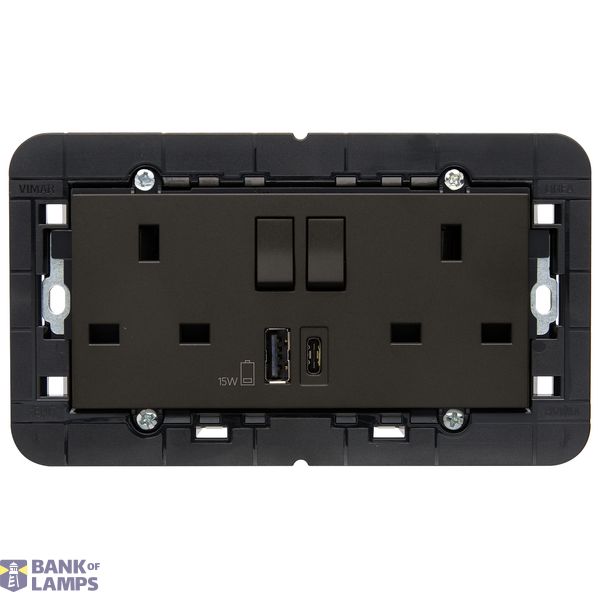 2 2P+E13ABS socket+red switch+A/C-USB bl image 1