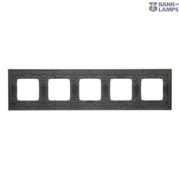 Cover for single socket outlet with earthing IP44 - transparent flap, champagne matt image 1