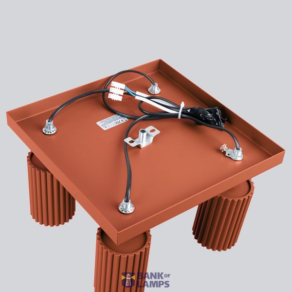 CEILING LAMP WITH FOUR SPOTLIGHTS ON A SQUARE RED CARBON ROSETTLE 4XGU10 image 8