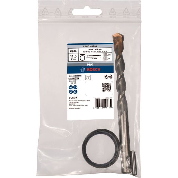 Pilot Drill Bit with Fixing Pin and Rubber Ring image 1