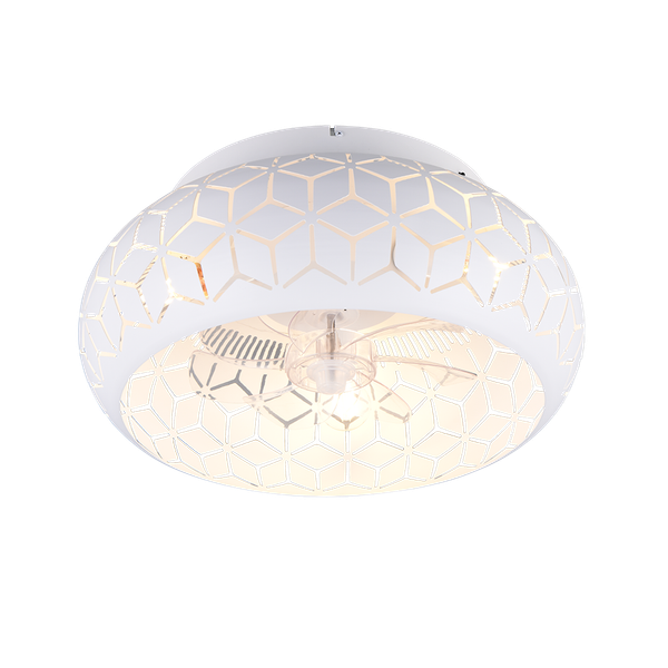 Bidar ceiling fan 3xE27 matt white image 1