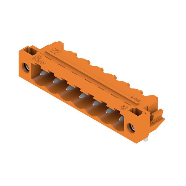 PCB plug-in connector, male header, Solder flange, THT solder connection, 5.08 mm, Number of poles: 7, 90°, Solder pin length (l): 3.2 mm, tinned, orange, Box image 3