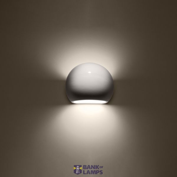 WALL LAMP VARNISHED GLOBE WHITE GLOSS E27 1X60W IP20 image 5