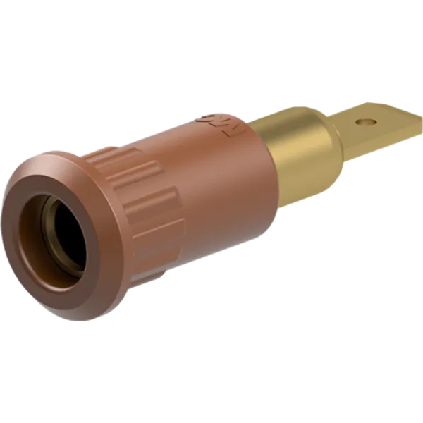4 mm socket, plug-in connection, mounting Ø 8.2 mm, brown, 64.3010-27 image 1