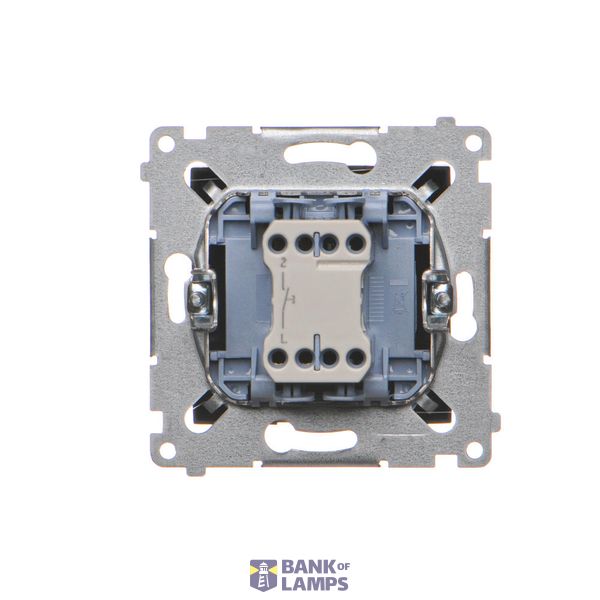 Socket outlet with earthing and shutters, (module), 16A, 250V, quick connection, Silver matt, metalic image 1