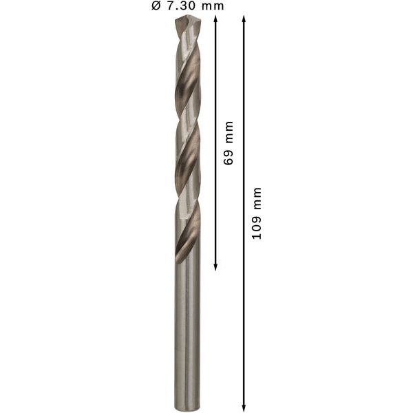 Metal drill bits HSS-G, DIN 338 7,3 x 69 x 109 mm 10 pcs. image 1