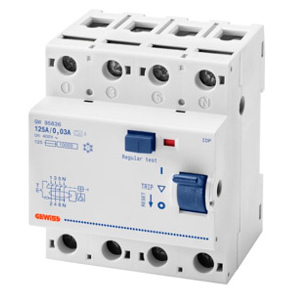 RCD 4P 125A 300mA TYPE-A[S] DIRECT 4 MODULE - IDP SERIES image 1