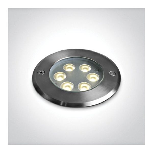 69076B/W SS316L IP67 INGROUND 6x1W WW 24V DC LOW DEPTH image 1