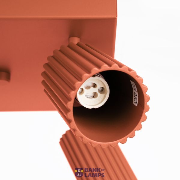 CEILING LAMP WITH FOUR SPOTLIGHTS ON A SQUARE RED CARBON ROSETTLE 4XGU10 image 9