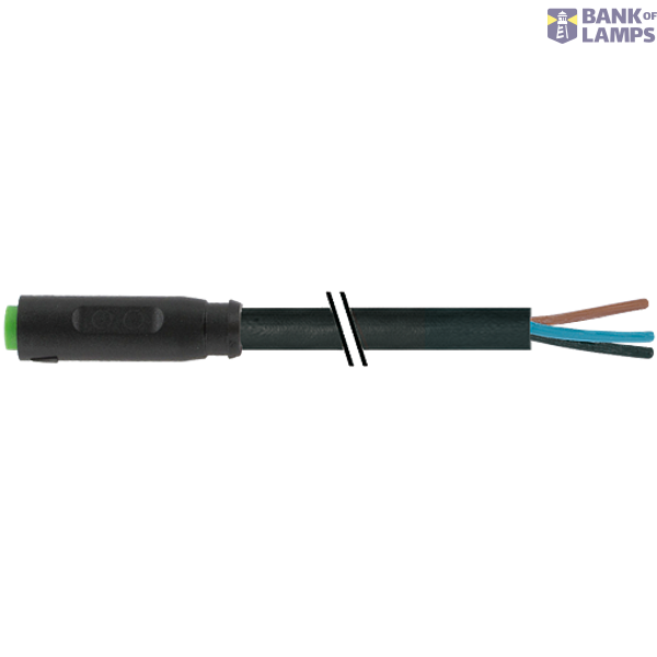 M8 female 0° A-cod. snap-in with cable PVC 3x0.25 bk UL/CSA 30m image 2