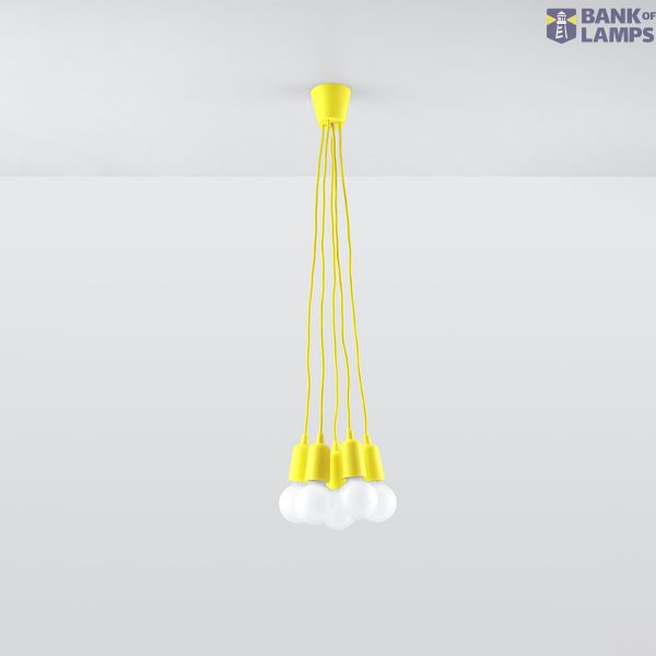 HANGING LAMP DIEGO 5 YELLOW E27 5X60W IP20 image 5