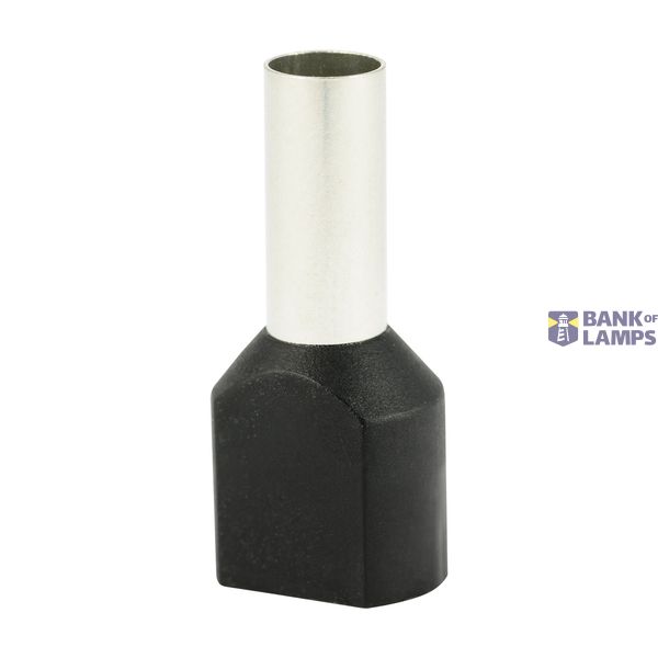 Double insulated sleeve terminal HI 2x6.0/12-black, black, Al/Cu image 1
