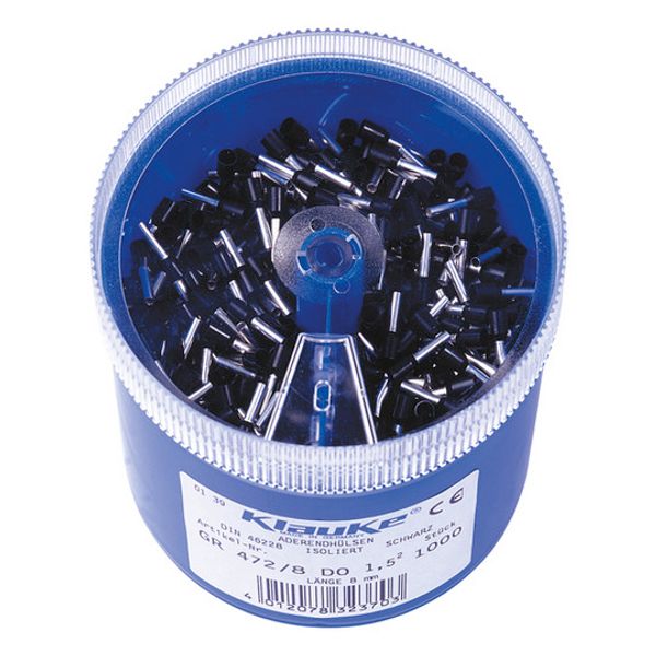 Ferrule set 1.5 mm² Partially insulated Black image 1